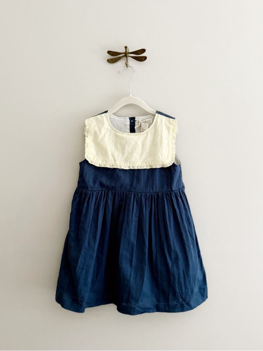 Olive Juice Linen and Cotton Prairie Cottagecore Kids Dress
